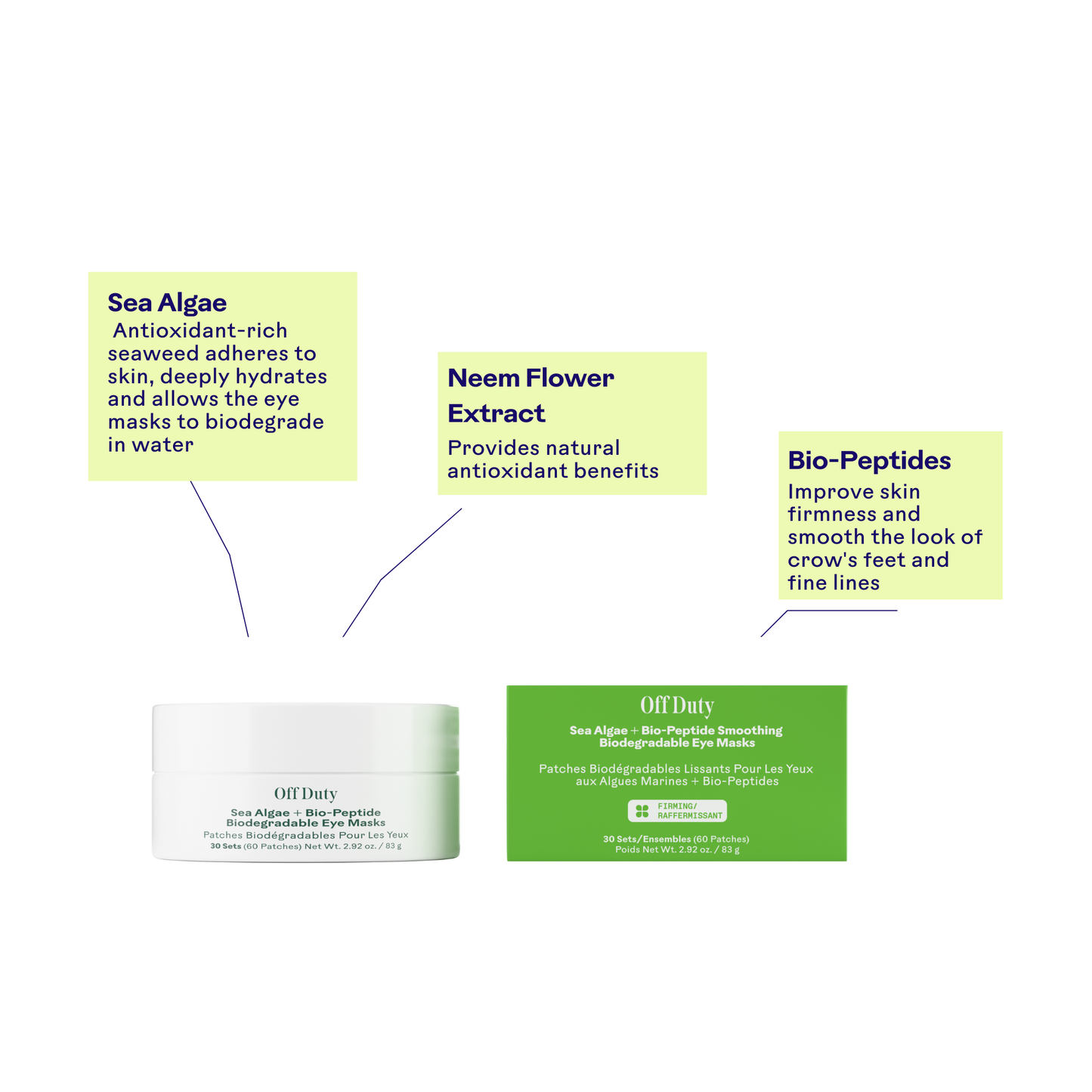 OffDuty™ Sea Algae + Bio-Peptide Smoothing Eye Masks