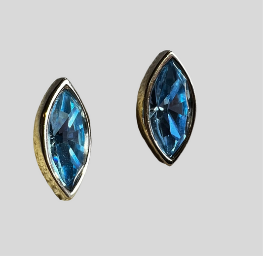 Marquise Blue Studded Earrings