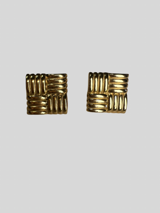 Sofia Square Ribbed Earrings